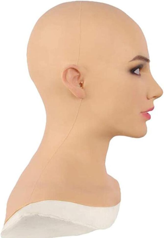 Realistic Female Latex Cosplay Mask Halloween Masquerade Mask Novelty Costume Party Latex Full Head Mask